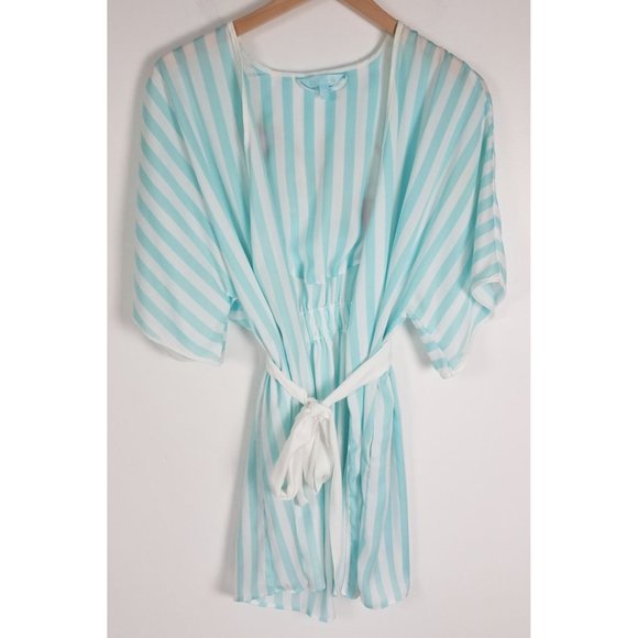 Betsey Johnson Women's Sz. S Tiffany Blue & White "Wifey" Embroidered Robe - Picture 2 of 6